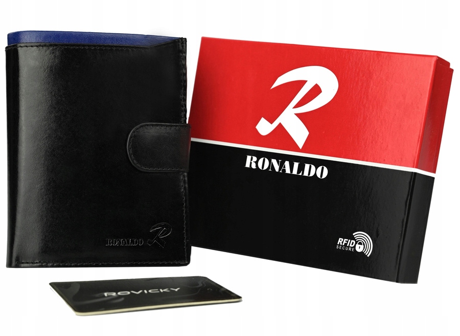 Skórzany portfel z zapinką i systemem RFID Ronaldo