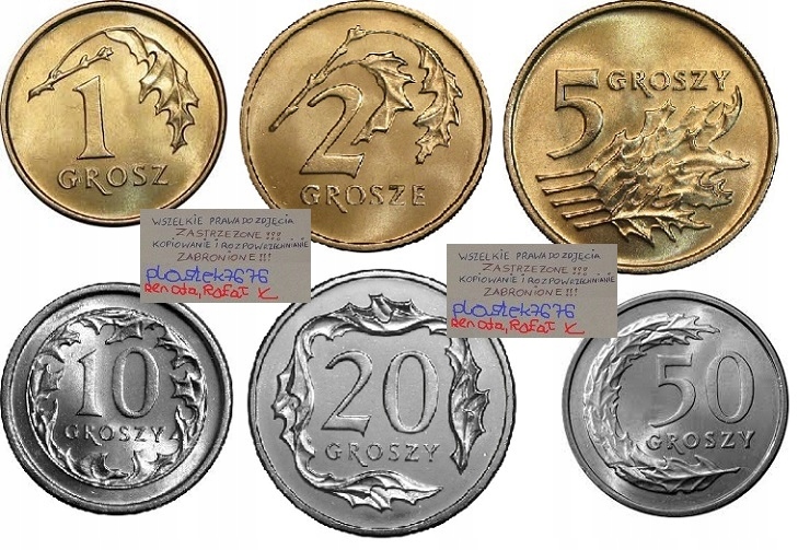 MONETY GROSZOWE MENNICZE - 1990 - 2000 - ZESTAW 3