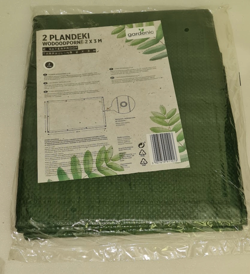 2 Plandeki wodoodporne zielone 90 g/m2 - 2x3 m