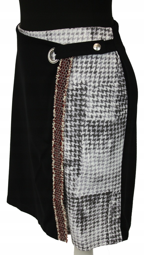 Spódnica mini pepitka DESIGUAL patchwork XL