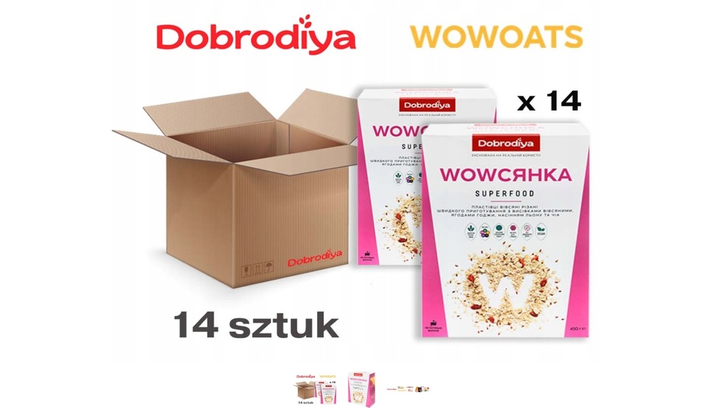 Płatki owsiane Dobrodiya 0,45 kg BOX - PROMOCJA!