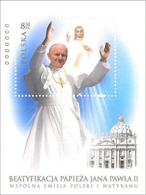 Znaczek poświęcony beatyfikacji Jana Pawła II