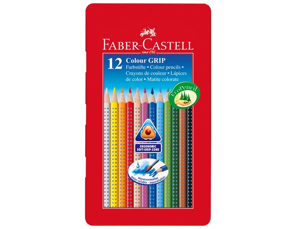 KREDKI OŁÓWKOWE FABER CASTELL GRIP 12 KOL 112413