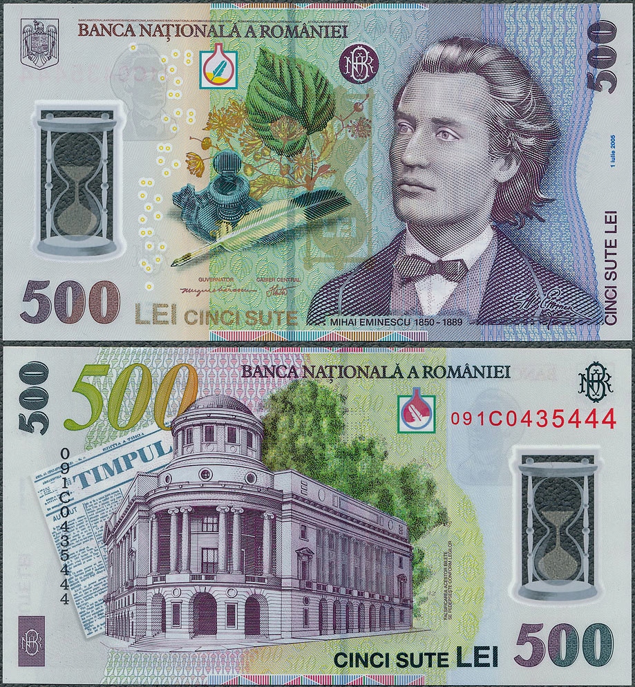 Rumunia - 500 lei 2005 (2009) * P123b * polimer