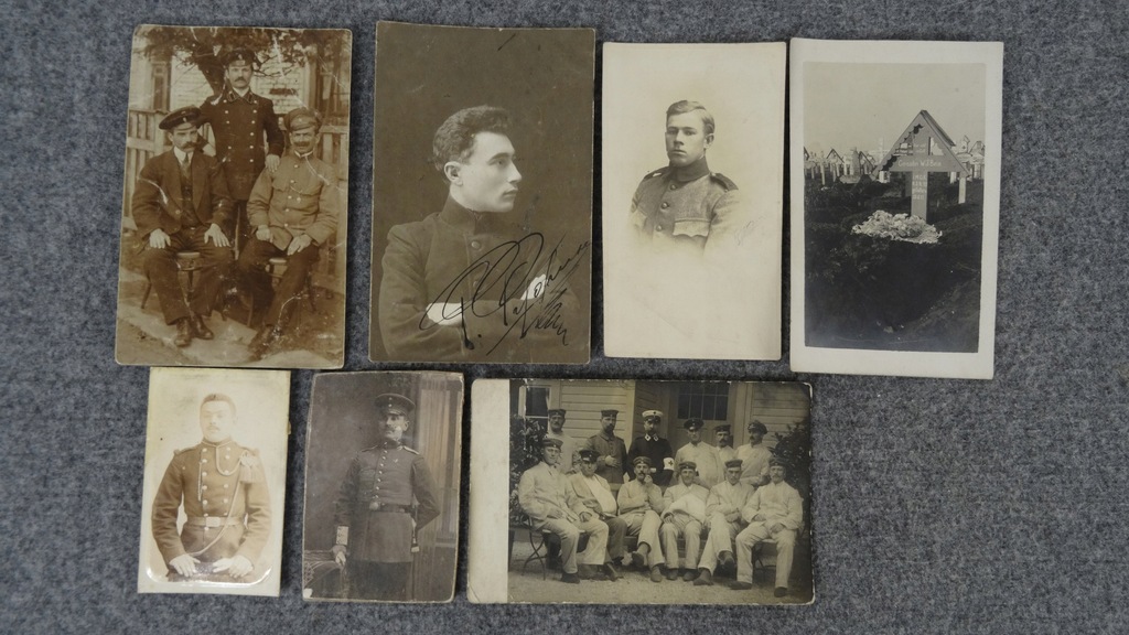 Zestaw 7 szt. zdjęć wojskowych Prusy Austro - Węgry Rosja cmentarz wojenny