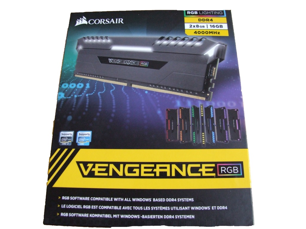CORSAIR VENGEANCE RGB 2x8GB=16GB @ 4000MHz @NOWE