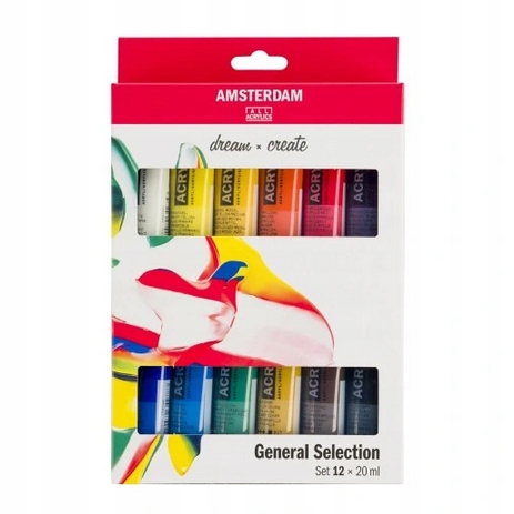 Farby akrylowe zestaw Talens Amsterdam 12x20 ml ge