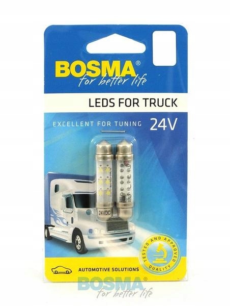 BOSMA ŻARÓWKI LED 24V 6XLED SV8,5 BIAŁE 10X42