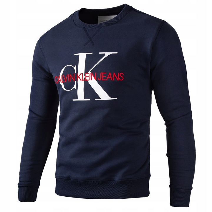 BLUZA MĘSKA CALVIN KLEIN JEANS LOGO GRANATOWA M