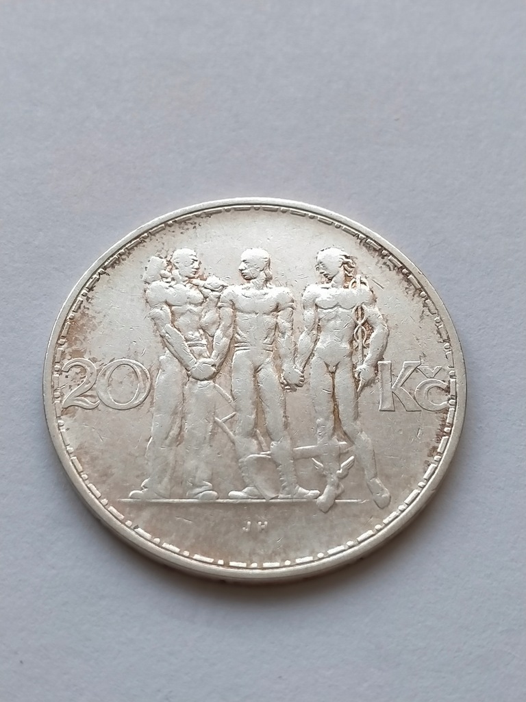 CZECHOSŁOWACJA 20 KORON 1934 r. Ag