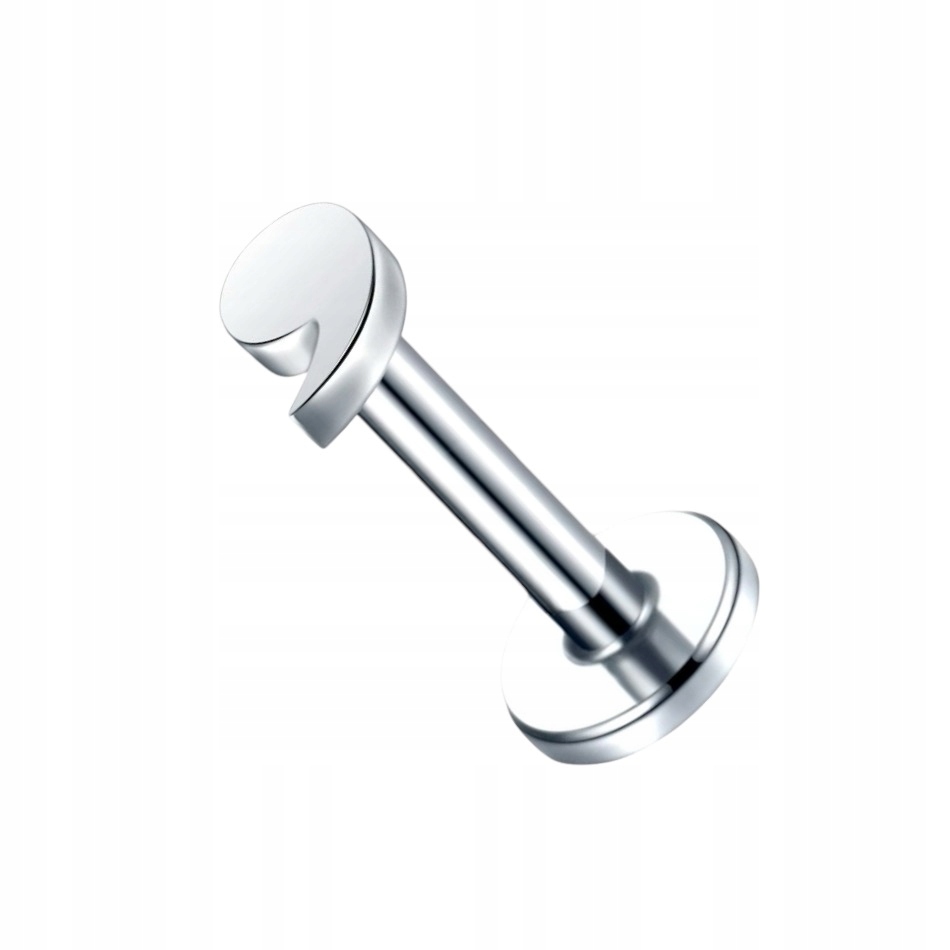 PIERCING Kolczyk srebrny Labret przecinek Stal Ch.316L Helix Tragus 1,2/12