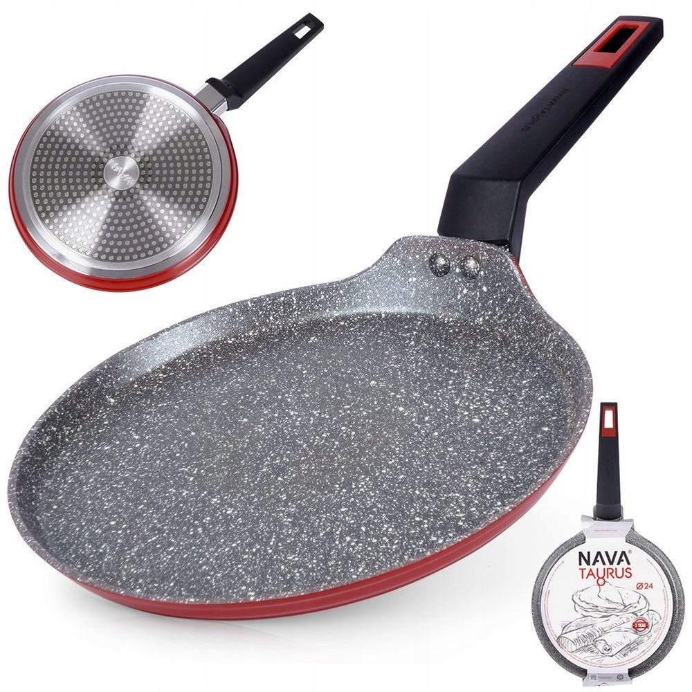 Patelnia GRANITOWA do smażenia naleśników placków niska NAVA TAURUS 24 cm