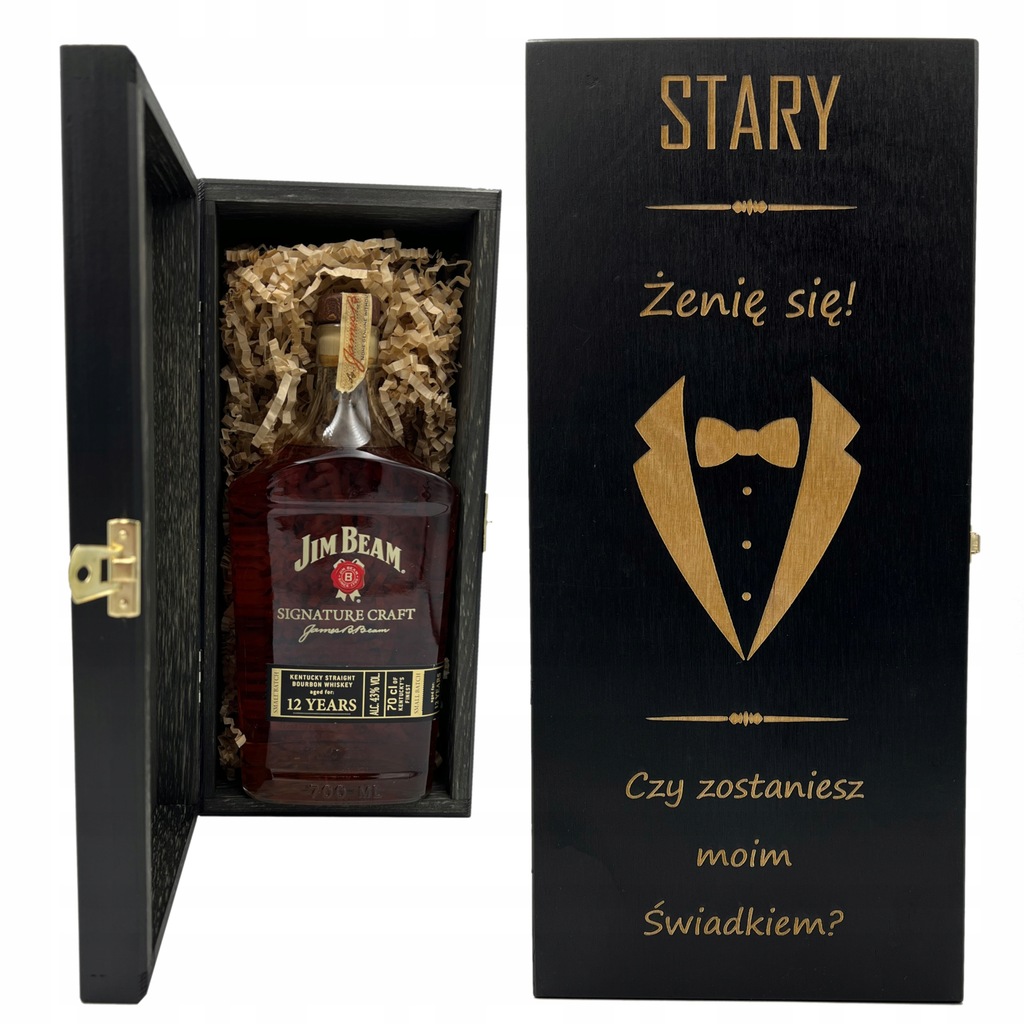 SKRZYNKA NA WHISKY PYTANIE DLA ŚWIADKA PROŚBA O ŚWIADKOWANIE BOX PUDEŁKO