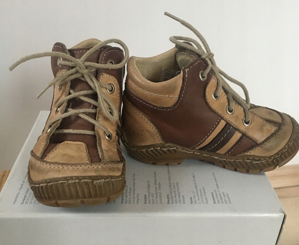 RenBut skórzane buty dla chłopca 21 beżowe