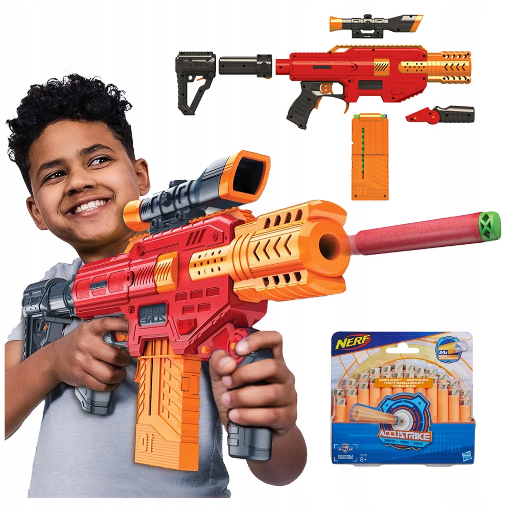 PISTOLET DART ZONE AUTOMATYCZNY SPECTRUM +24 celniejsze strzałki NERF Accu