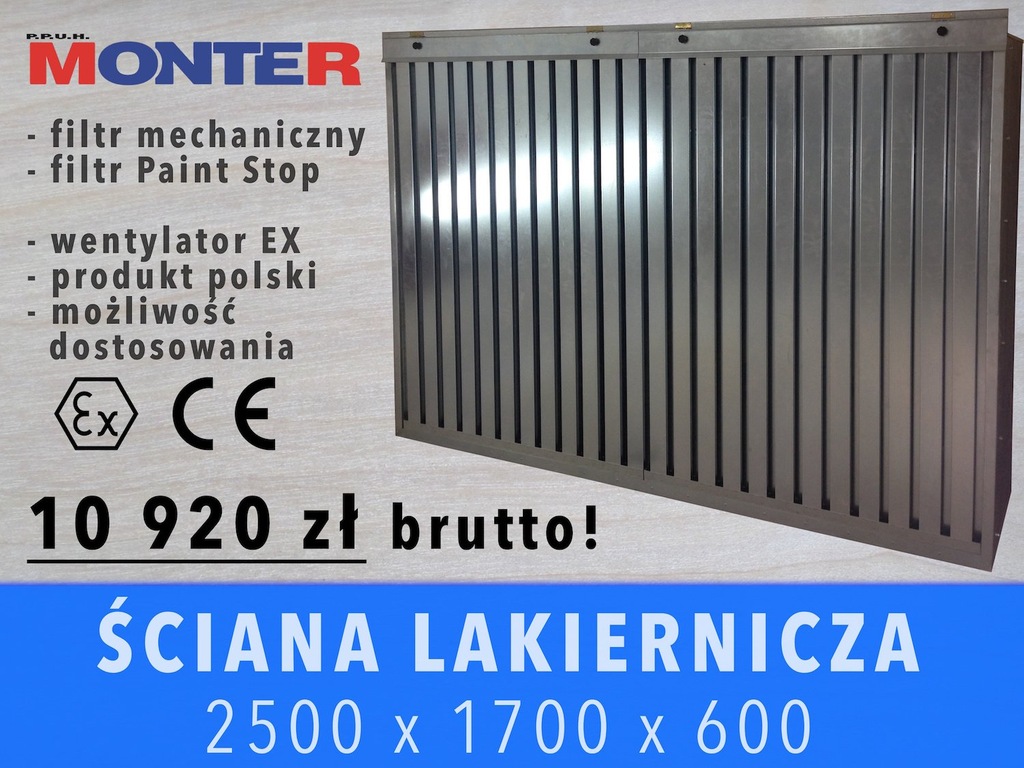 ŚCIANA LAKIERNICZA 2500x1700 Promocja - 10%