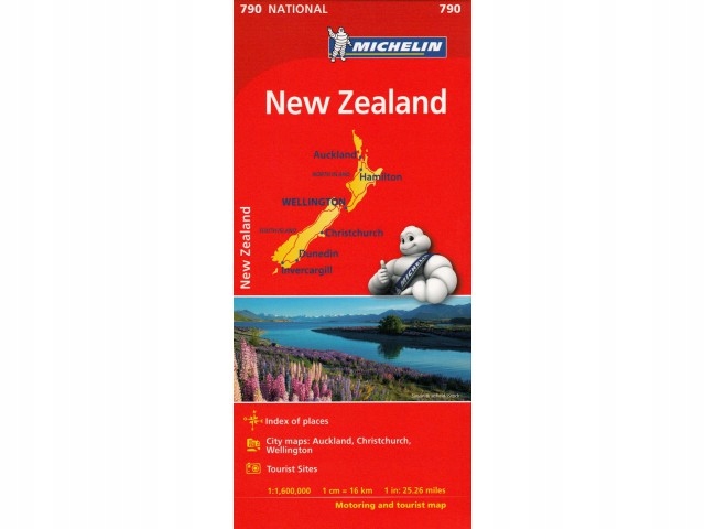 New Zealand Nowa Zelandia mapa drogowa