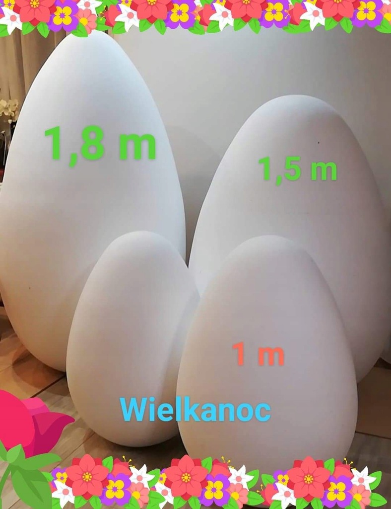 Jajka Styropianowe, giganty, mega, XXL, 1m, 100cm