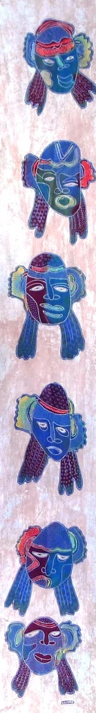batik na jedwabiu maski etno abstrakt rękodzieło