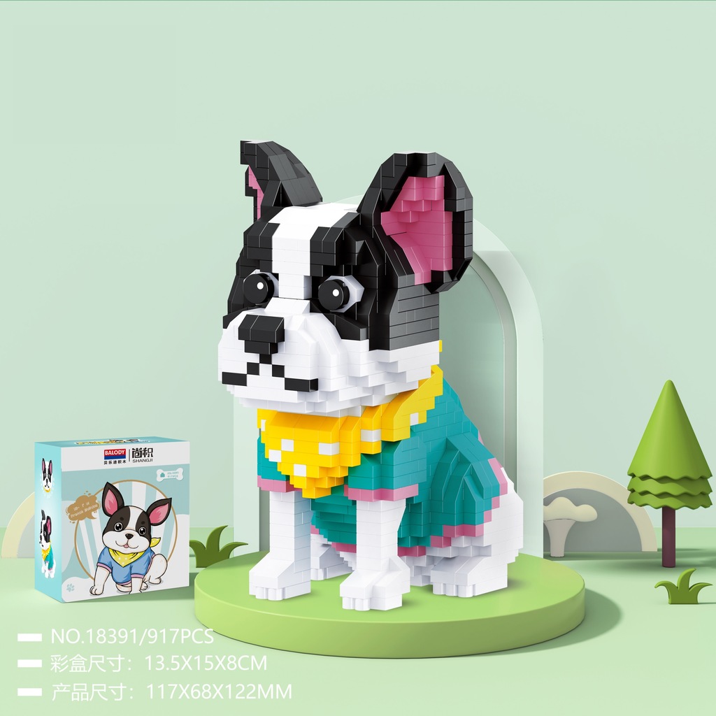 French Bulldog Klocki 917 el.