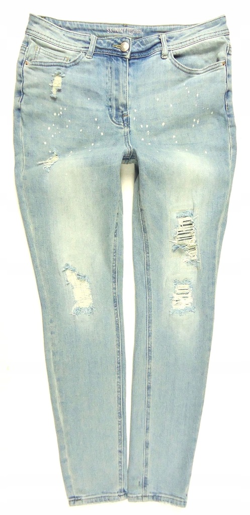 NEXT jeansy rurki SKINNY przetarcia dziury 40/42