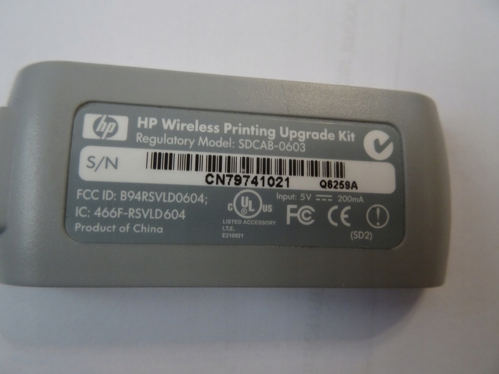 Q6259A HP Wireless Printing Upgrade Kit SDCAB06 7918157086