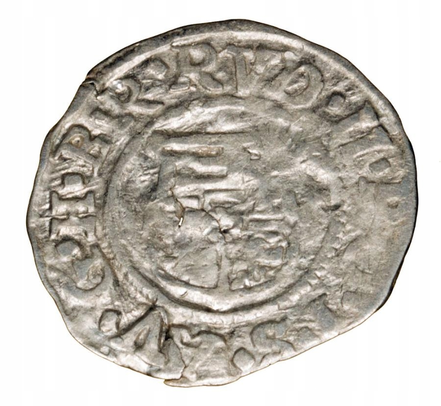 Denar 1587 Rudolf II Habsburg Węgry Kremnica