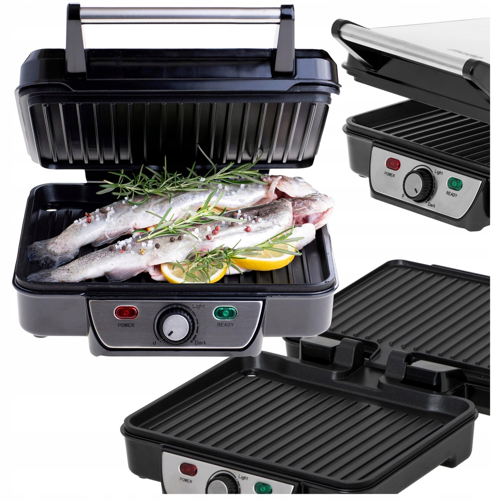 GRILL ELEKTRYCZNY OPIEKACZ PANINI SKŁADANY 2100W
