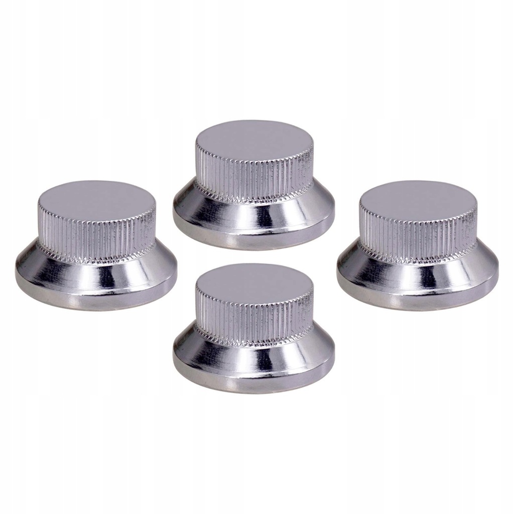 4x Guitar Knobs Dome Tone Knobs Iron Replacement Bass Control Knobs Silver