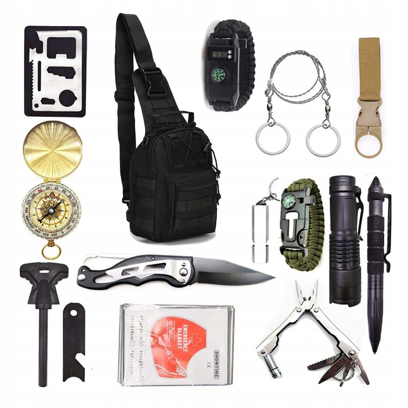 ZESTAW SURVIVALOWY PLECAK NIEZBĘDNIK 15W1 ZS-8 - 9446335937