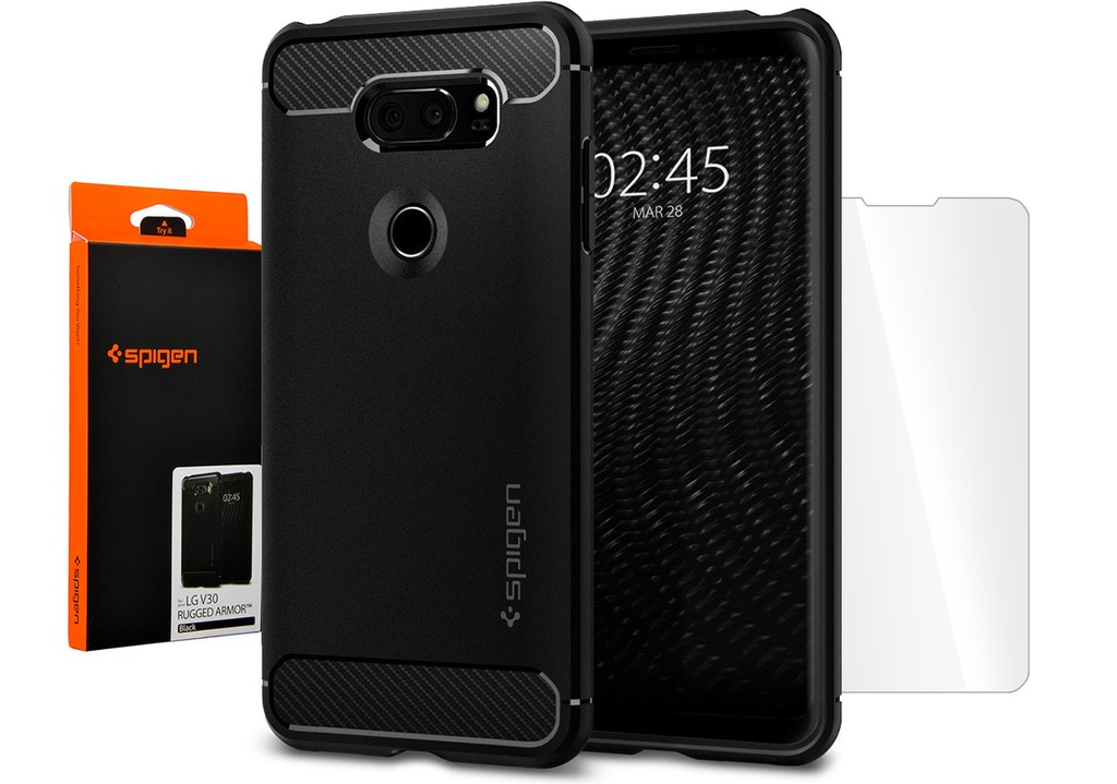 Etui + szkło hartowane do LG V30, Spigen RA, case