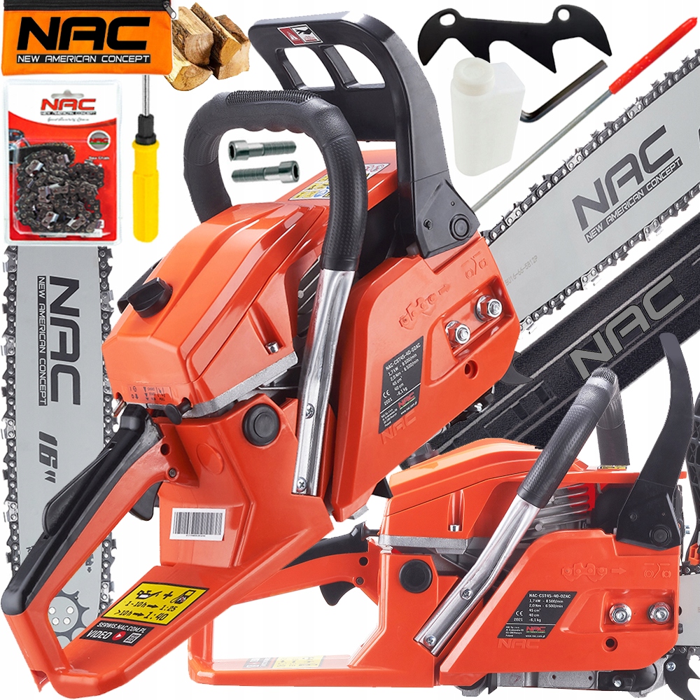 Купить БЕНЗИНОВАЯ ЦЕПНАЯ ПИЛА NAC PILA ДЛЯ ДЕРЕВА МОЩНАЯ 2.45Л.С. 40СМ ...