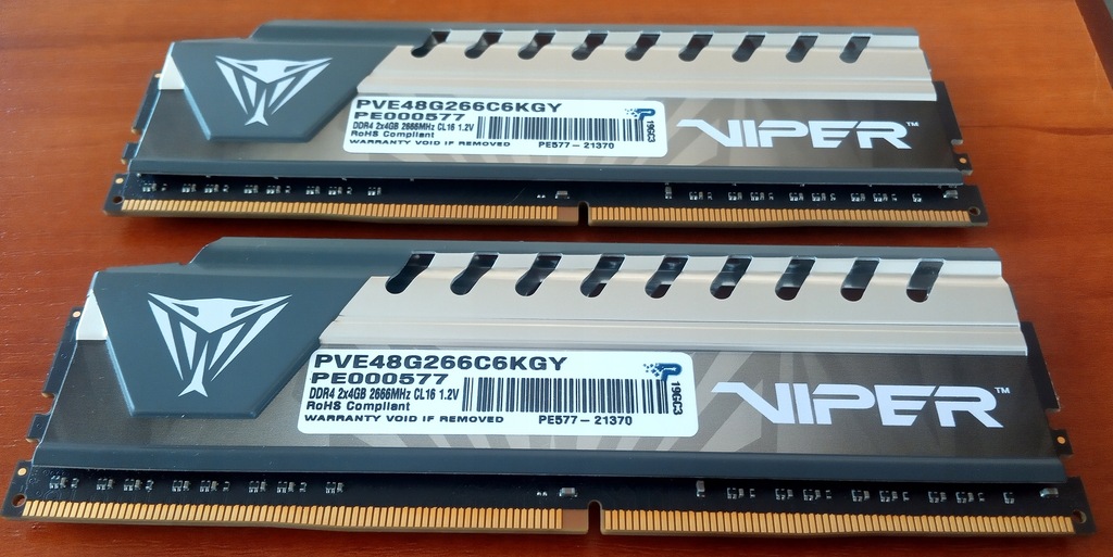 Pamięci RAM DDR4 Patriot Viper 8gb (2x4) 2666 mhz cl16