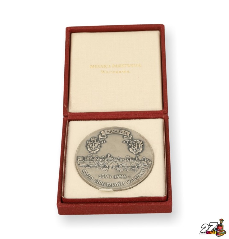 Medal 400 lat stołeczności Warszawy 1596-1996