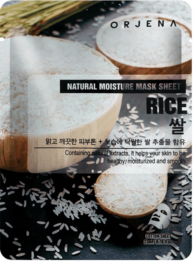 ORJENA Rice Mask Sheet - rozświetlająca