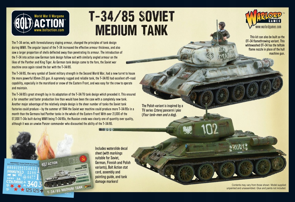 Купить Средний танк Т-34/85, Warlord Games Bolt Action: отзывы, фото, характеристики в интерне-магазине Aredi.ru