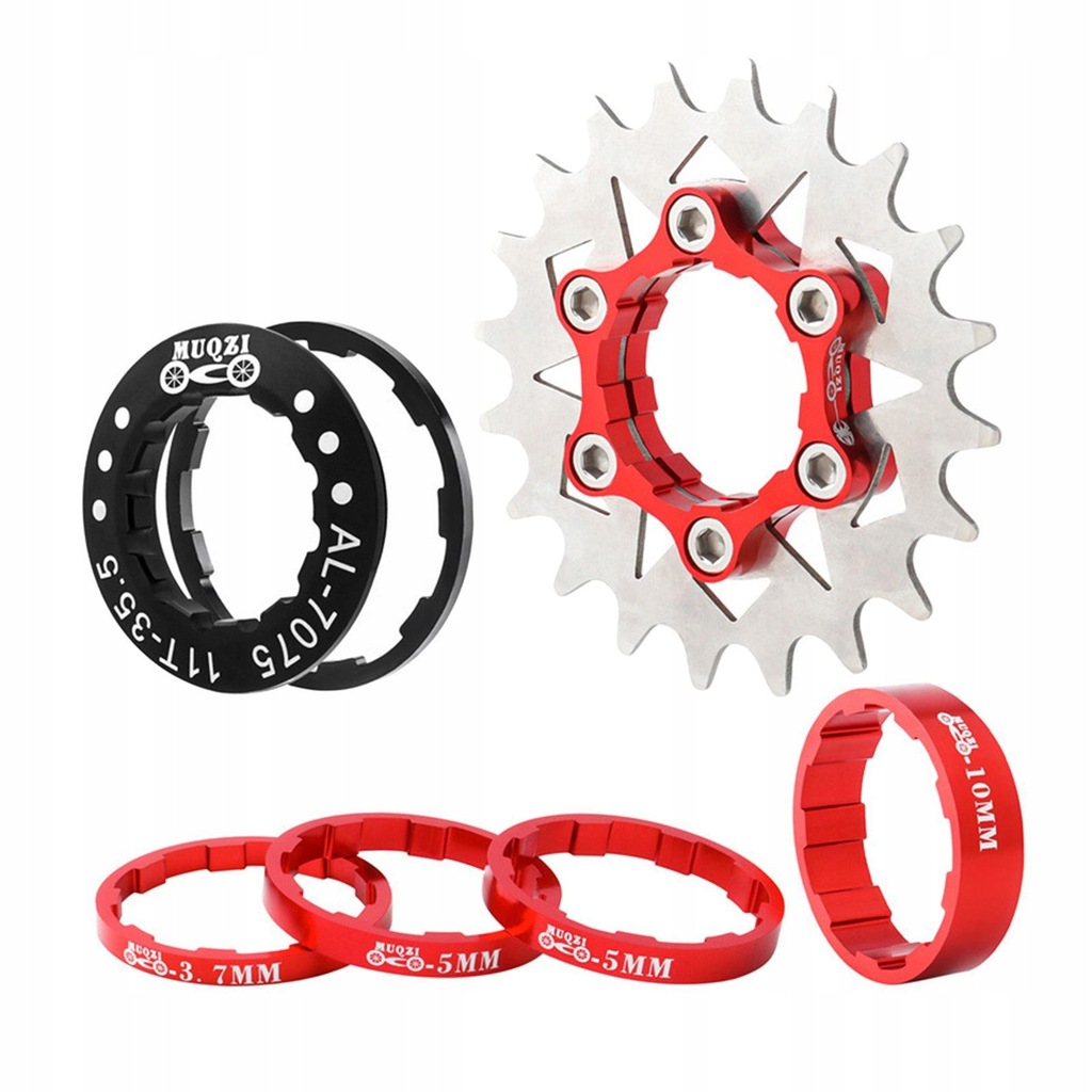 Single Speed Cassette Spacers Conversion Kit Fixie Adapter Component Red