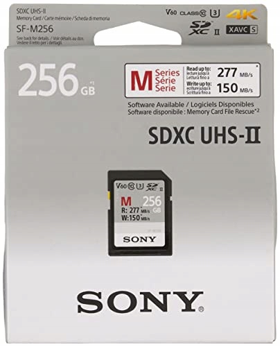 Sony Memory Card 256GB, SF-M Series Uhs-II SD, CL1