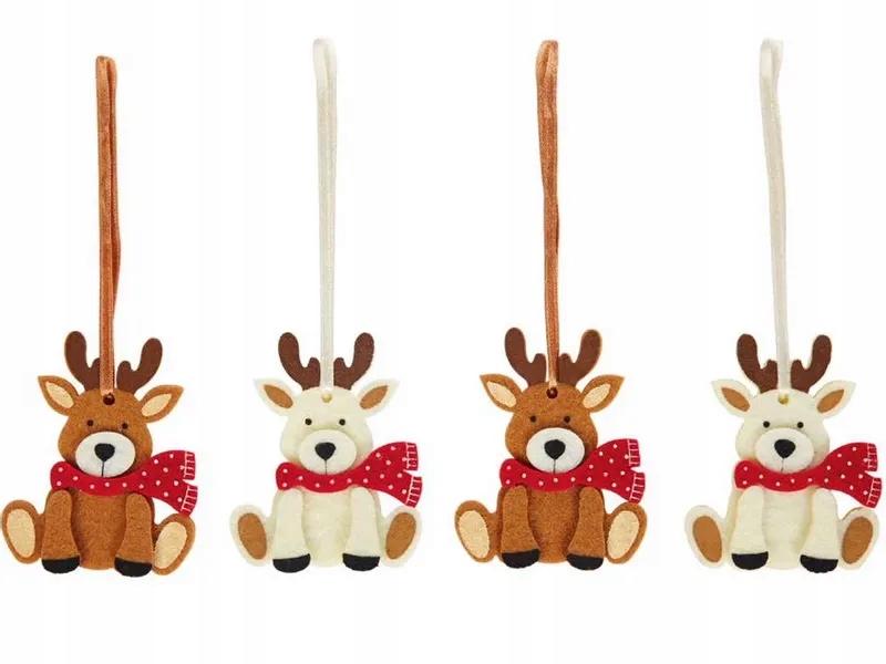 4 x Zawieszka dekoracja świąteczna z filcu Renifer