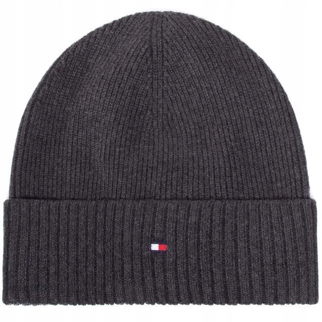 Tommy Hilfiger CZAPKA PIMA COTTON BEANIE szary OS