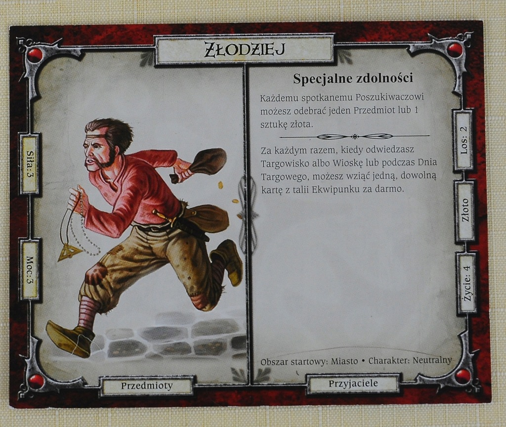 ZŁODZIEJ karta postaci TALISMAN Magia Miecz