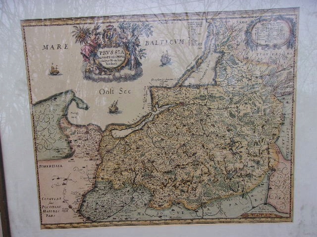 XVII w oryginalna MAPA PRUS GASPARO HENNEBERG