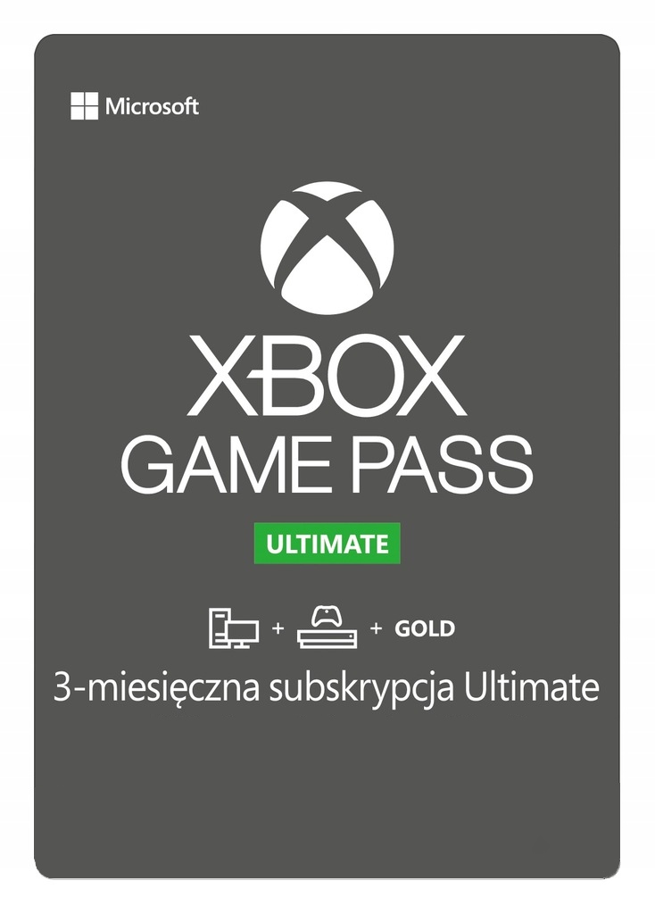 XBOX LIVE GOLD 3 MIESIĄCE 90 DNI + GAME PASS