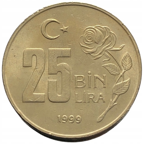 66722. Turcja, 25 000 lir, 1999r.