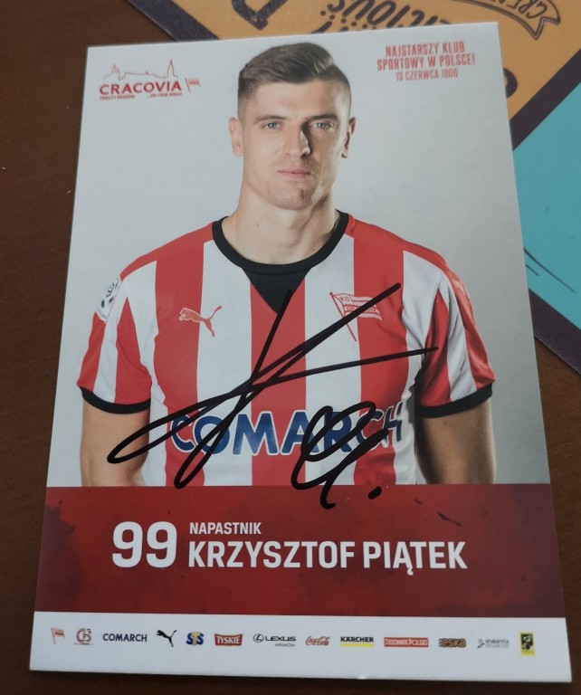 Zdjecie Krzysztof Piątek z autografem Cracovia