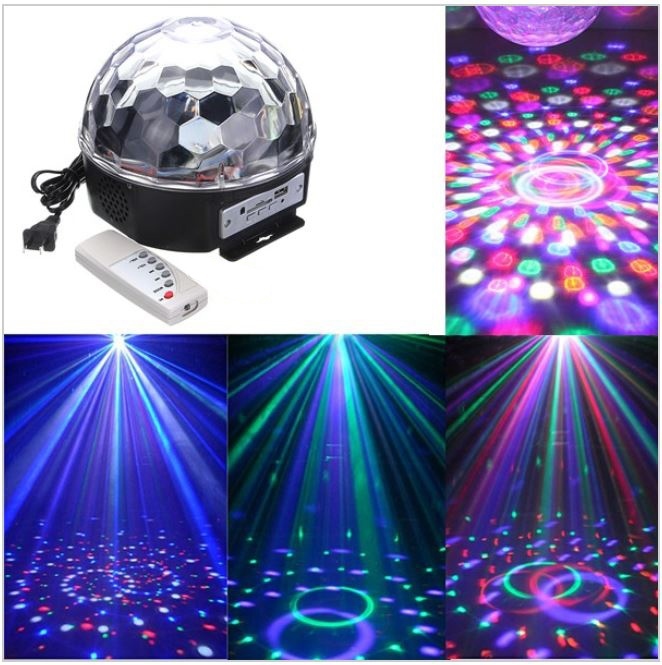 KULA DISCO MP3 DYSKOTEKOWA PILOT LED USB RGB