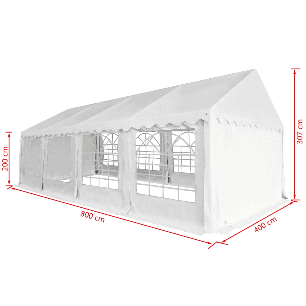 274972 vidaXL Namiot ogrodowy z PVC, 4x8 m, biały 274962 vidaXL Namiot ogrodowy, pawilon imprezowy