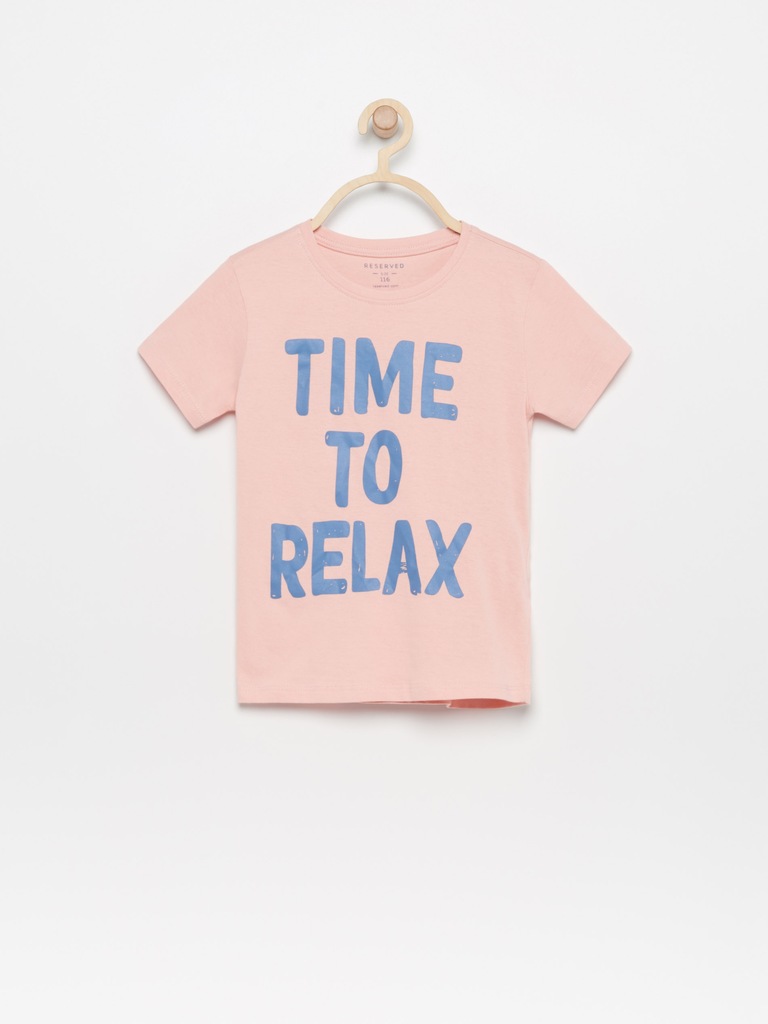 RESERVED koszulka t-shirt napisy 128 NOWA relax