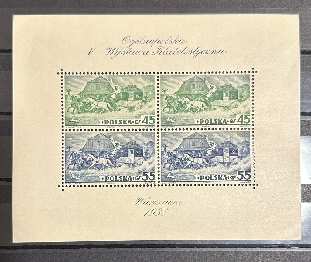 Polska 1938r. Bl.5b ** MNH 650zł.