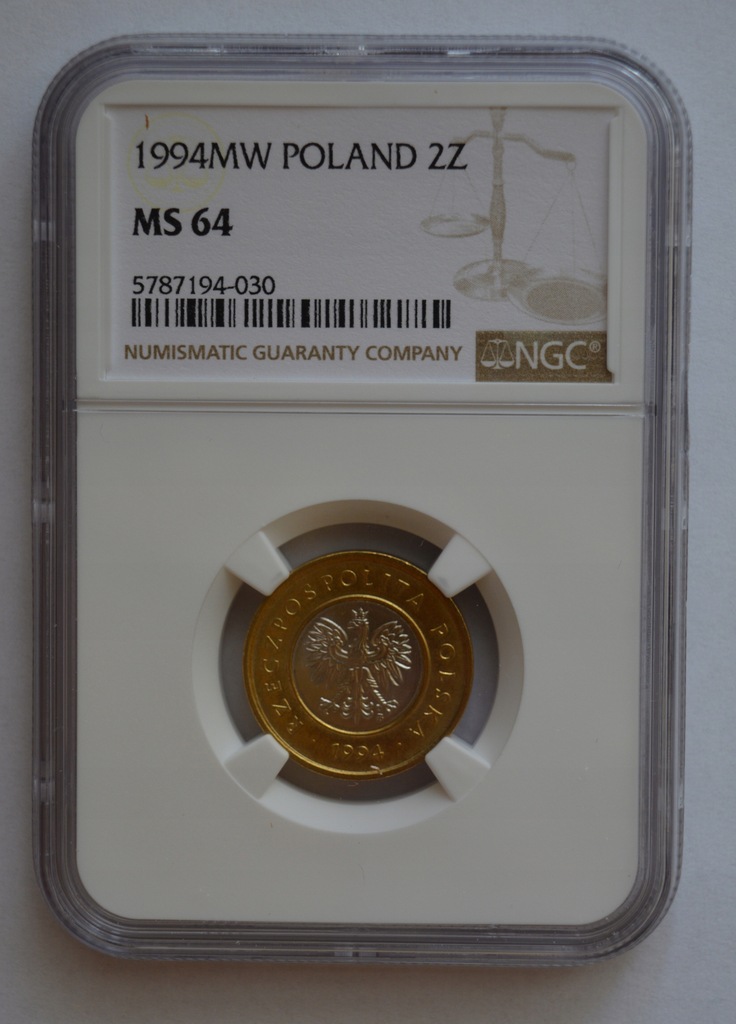 2 złote 1994 Grading NGC MS 64